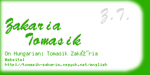 zakaria tomasik business card